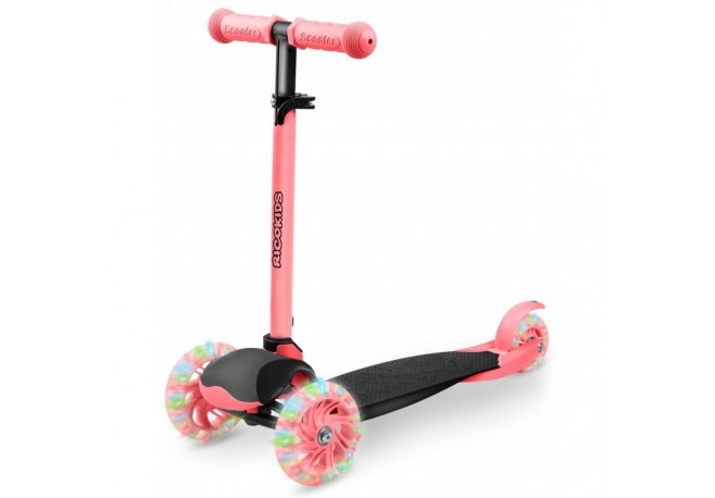 Trotineta cu roti cu LED Ricokids Loco 765108 - Roz cu negru