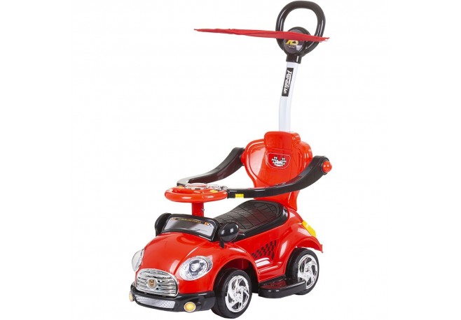 Masinuta de impins Chipolino Super Car red cu maner si copertina