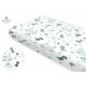 MimiNu - Cearceaf cu elastic pentru patut 120X60 cm Din bumbac certificat Oeko Tex Standard 100 Dino Granat
