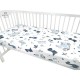 MimiNu - Cearceaf cu elastic pentru patut 120X60 cm Din bumbac certificat Oeko Tex Standard 100 Dino Granat