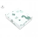 MimiNu - Cearceaf cu elastic pentru patut 120X60 cm Din bumbac certificat Oeko Tex Standard 100 Dino Mint