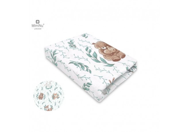 MimiNu - Cearceaf cu elastic pentru patut 120X60 cm Din bumbac certificat Oeko Tex Standard 100 Lulu Natural