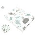 MimiNu - Cearceaf cu elastic pentru patut 120X60 cm Din bumbac certificat Oeko Tex Standard 100 Forest friends Grey/Mint