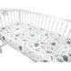 MimiNu - Cearceaf cu elastic pentru patut 120X60 cm Din bumbac certificat Oeko Tex Standard 100 Forest friends Grey/Mint