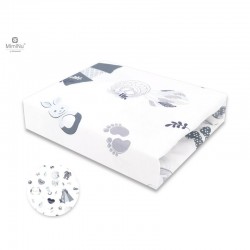 MimiNu - Cearceaf cu elastic pentru patut 120X60 cm Din bumbac certificat Oeko Tex Standard 100 Baby Shower Blue