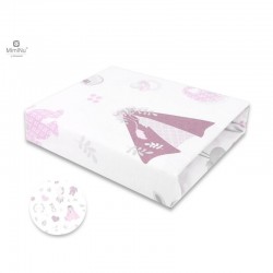 MimiNu - Cearceaf cu elastic pentru patut 120X60 cm Din bumbac certificat Oeko Tex Standard 100 Baby Shower Pink