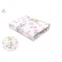 MimiNu - Cearceaf cu elastic pentru patut 120X60 cm Din bumbac certificat Oeko Tex Standard 100 Sweet Deer Pink