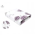 MimiNu - Cearceaf cu elastic pentru patut 120X60 cm Din bumbac certificat Oeko Tex Standard 100 Peonie Plum