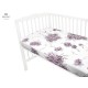 MimiNu - Cearceaf cu elastic pentru patut 120X60 cm Din bumbac certificat Oeko Tex Standard 100 Peonie Plum