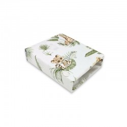 Qmini - Cearceaf cu elastic pentru patut 120X60 cm Din bumbac certificat Oeko Tex Standard 100 Safari