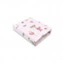 Qmini - Cearceaf cu elastic pentru patut 120X60 cm Din bumbac certificat Oeko Tex Standard 100 Fox and Rabbit Pink
