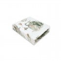 Qmini - Cearceaf cu elastic pentru patut 120X60 cm Din bumbac certificat Oeko Tex Standard 100 Elephants on Rainbow