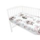 Qmini - Cearceaf cu elastic pentru patut 120x60 cm Din bumbac certificat Oeko Tex Standard 100 Teddy Bear and Friends Pink