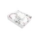 Qmini - Cearceaf cu elastic pentru patut 120x60 cm Din bumbac certificat Oeko Tex Standard 100 Elephants on Rainbow Pink