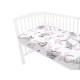 Qmini - Cearceaf cu elastic pentru patut 120x60 cm Din bumbac certificat Oeko Tex Standard 100 Elephants on Rainbow Pink