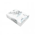 Qmini - Cearceaf cu elastic pentru patut 120x60 cm Din bumbac certificat Oeko Tex Standard 100 Elephants on Rainbow Blue