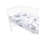 Qmini - Cearceaf cu elastic pentru patut 120x60 cm Din bumbac certificat Oeko Tex Standard 100 Elephants on Rainbow Blue