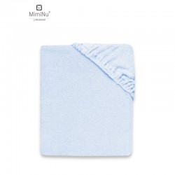 MimiNu - Cearceaf cu elastic pentru patut 120X60 cm Din terry Material certificat Oeko Tex Standard 100 Light Blue