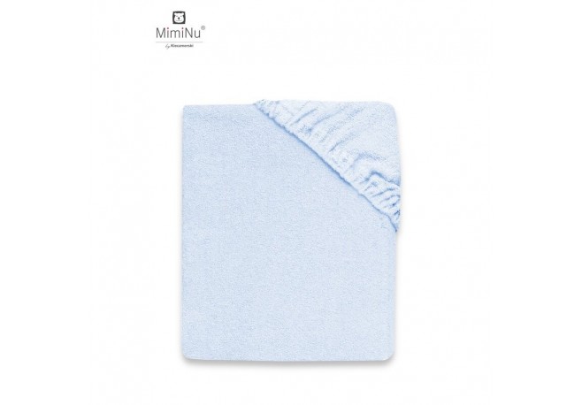 MimiNu - Cearceaf cu elastic pentru patut 120X60 cm Din terry Material certificat Oeko Tex Standard 100 Light Blue