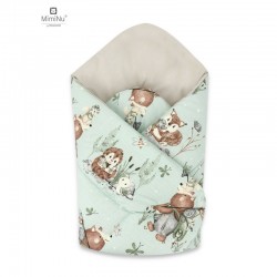 MimiNu - Paturica de infasat cu doua fete Cu multiple utilizari Cu inchidere arici velcro Dimensiune 75x75 cm Din bumbac certifi