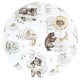 Qmini - Aparatoare pentru patut 140X70 cm Din bumbac certificat Oeko Tex Standard 100 210x30 cm Cu panglici Teddy Bear and Frien
