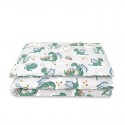 Qmini - Lenjerie junior cu 2 piese Din bumbac certificat Oeko Tex Standard 100 140 x 200 cm Dragons Gray