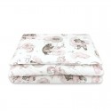 Qmini - Lenjerie junior cu 2 piese Din bumbac certificat Oeko Tex Standard 100 140 x 200 cm Teddy Bear and Friends Pink