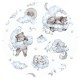 Qmini - Lenjerie junior cu 2 piese Din bumbac certificat Oeko Tex Standard 100 140 x 200 cm Teddy Bear and Friends Blue