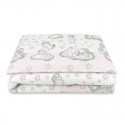 Qmini - Lenjerie junior cu 2 piese Din bumbac certificat Oeko Tex Standard 100 140 x 200 cm Teddy Bear with Pink Heart