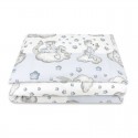 Qmini - Lenjerie junior cu 2 piese Din bumbac certificat Oeko Tex Standard 100 140 x 200 cm Teddy Bear with Blue Heart