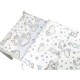 Qmini - Lenjerie junior cu 2 piese Din bumbac certificat Oeko Tex Standard 100 140 x 200 cm Teddy Bear with Blue Heart
