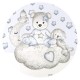 Qmini - Lenjerie junior cu 2 piese Din bumbac certificat Oeko Tex Standard 100 140 x 200 cm Teddy Bear with Blue Heart