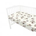 Qmini - Cearceaf cu elastic pentru patut 120X60 cm Din bumbac certificat Oeko Tex Standard 100 Dragons Beige