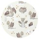 Qmini - Cearceaf cu elastic pentru patut 120X60 cm Din bumbac certificat Oeko Tex Standard 100 Dragons Beige
