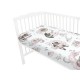 Qmini - Cearceaf cu elastic pentru patut 140X70 cm Din bumbac certificat Oeko Tex Standard 100 Teddy Bear and Friends Pink