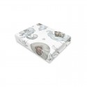 Qmini - Cearceaf cu elastic pentru patut 140X70 cm Din bumbac certificat Oeko Tex Standard 100 Teddy Bear and Friends Blue