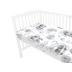 Qmini - Cearceaf cu elastic pentru patut 140X70 cm Din bumbac certificat Oeko Tex Standard 100 Teddy Bear and Friends Blue