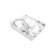 Qmini - Cearceaf cu elastic pentru patut 140X70 cm Din bumbac certificat Oeko Tex Standard 100 Elephants on Rainbow Pink