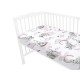 Qmini - Cearceaf cu elastic pentru patut 140X70 cm Din bumbac certificat Oeko Tex Standard 100 Elephants on Rainbow Pink
