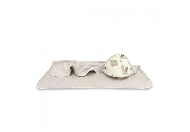 Qmini - Prosop mare cu gluga Dimensiune 100x100 cm Din bumbac si thermo fleece Materiale certificate Oeko Tex Standard 100 Drago