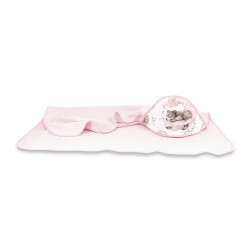 Qmini - Prosop mare cu gluga Dimensiune 100x100 cm Din bumbac si thermo fleece Materiale certificate Oeko Tex Standard 100 Teddy
