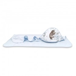 Qmini - Prosop mare cu gluga Dimensiune 100x100 cm Din bumbac si thermo fleece Materiale certificate Oeko Tex Standard 100 Teddy