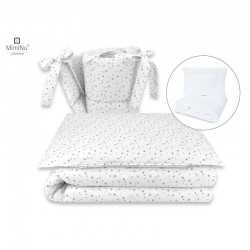 MimiNu - Set lenjerie patut 5 piese Cu pilota si perna Din bumbac certificat Oeko Tex Standard 100 Pentru patut 120x60 cm Mini G