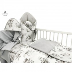 MimiNu - Set pentru bebelusi 6+1 piese Cu paturica de infasat Prosop Paturica Cearceaf 120x60 cm Fata de perna Husa pilota Jucar