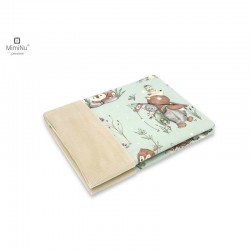 MimiNu - Paturica pufoasa cu doua fete Dimensiune 75x100 cm Din tesatura de catifea si bumbac Materiale certificate Oeko Tex Sta