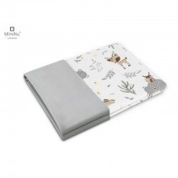 MimiNu - Paturica pufoasa cu doua fete Dimensiune 75x100 cm Din tesatura de catifea si bumbac Materiale certificate Oeko Tex Sta