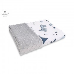 MimiNu - Paturica pufoasa cu doua fete Dimensiune 75x100 cm Din tesatura minky si bumbac Materiale certificate Oeko Tex Standard