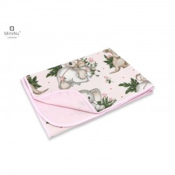 MimiNu - Paturica moale cu doua fete Dimensiune 75x100 cm Din bumbac certificat Oeko Tex Standard 100 Design Baby Animals