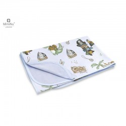 MimiNu - Paturica moale cu doua fete Dimensiune 75x100 cm Din bumbac certificat Oeko Tex Standard 100 Design Pirates Blue