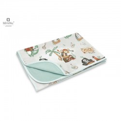 MimiNu - Paturica moale cu doua fete Dimensiune 75x100 cm Din bumbac certificat Oeko Tex Standard 100 Design Pirates Natural